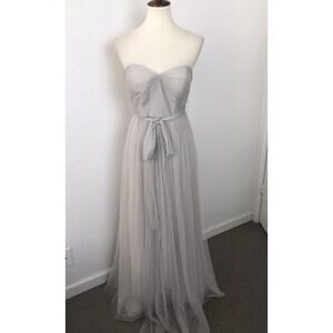 Jenny Yoo Collection Strapless Gown Belted Tulle Bridesmaid
